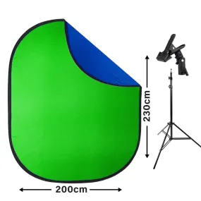 Dual Frame Chroma Green/Blue Background Stand, Clamp