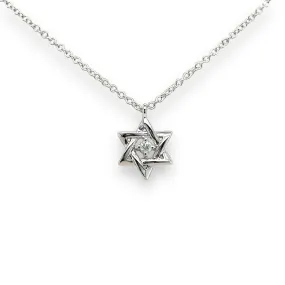 14K W Gold 0.03ctw H/SI2 Star Of David Diamond Pendant