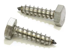 1/4" X 1" Stainless Hex Lag Bolt Screws, (25 Pack) 304 (18-8) Stainless Steel, by Bolt