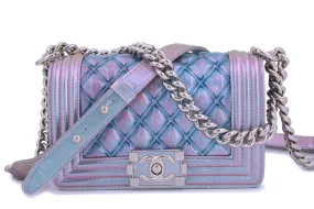 18S Chanel Iridescent Purple Mermaid Small Water Boy Flap Bag