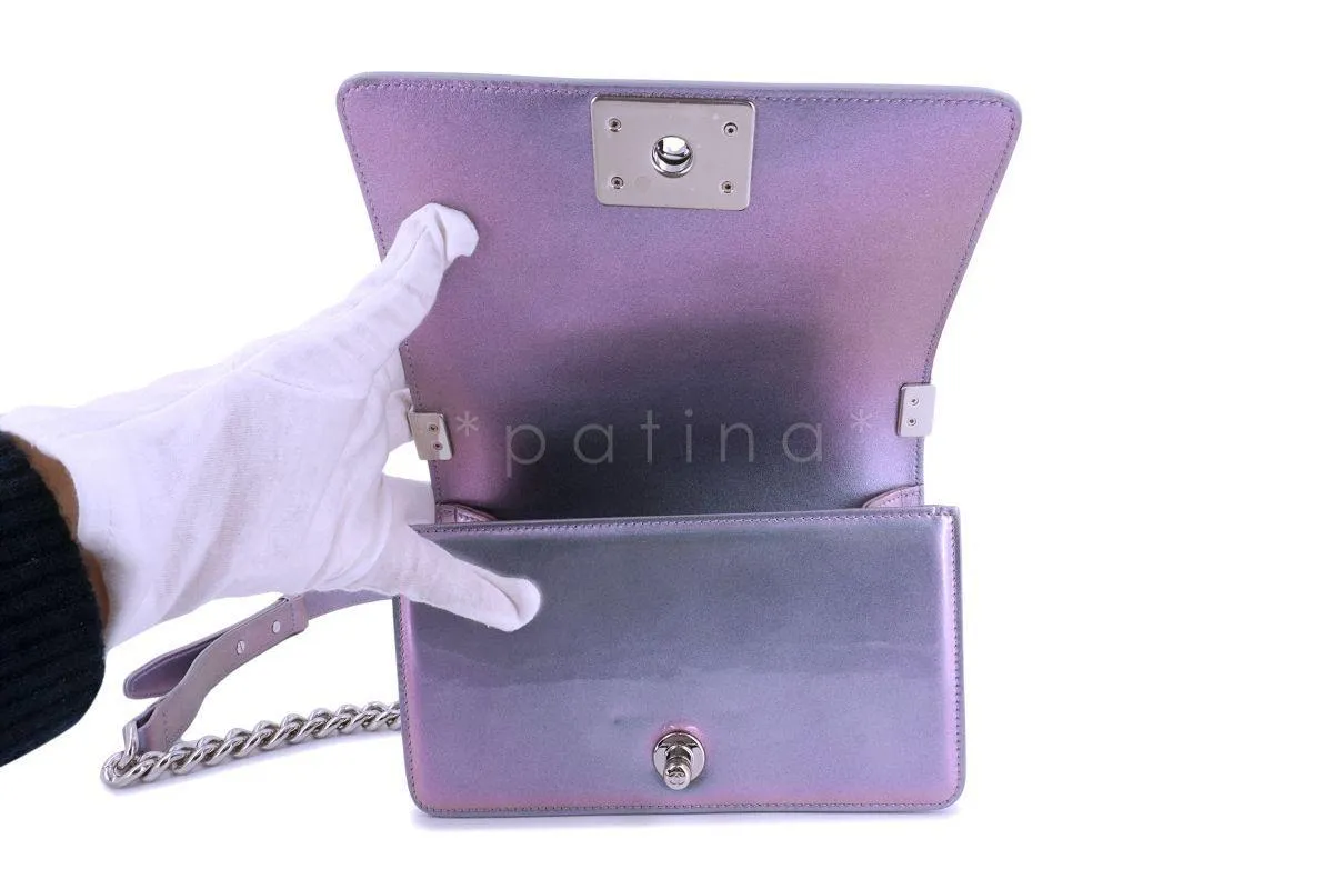 18S Chanel Iridescent Purple Mermaid Small Water Boy Flap Bag