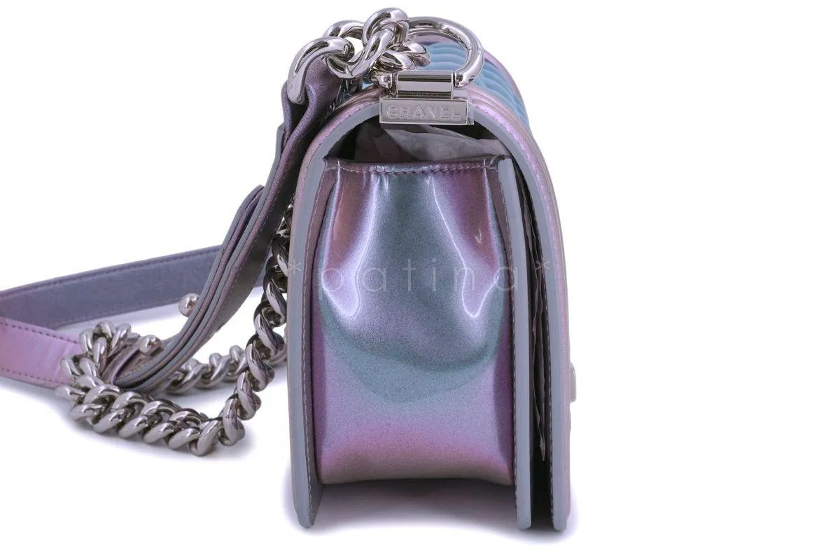 18S Chanel Iridescent Purple Mermaid Small Water Boy Flap Bag