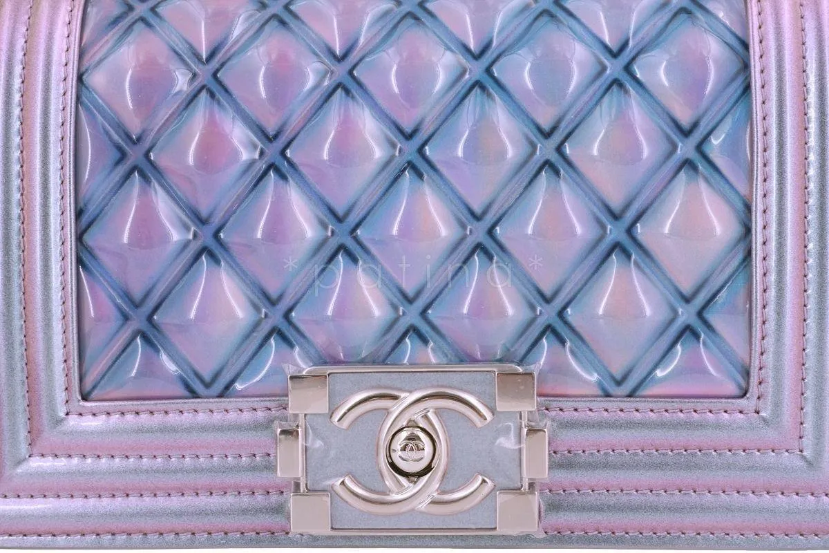 18S Chanel Iridescent Purple Mermaid Small Water Boy Flap Bag