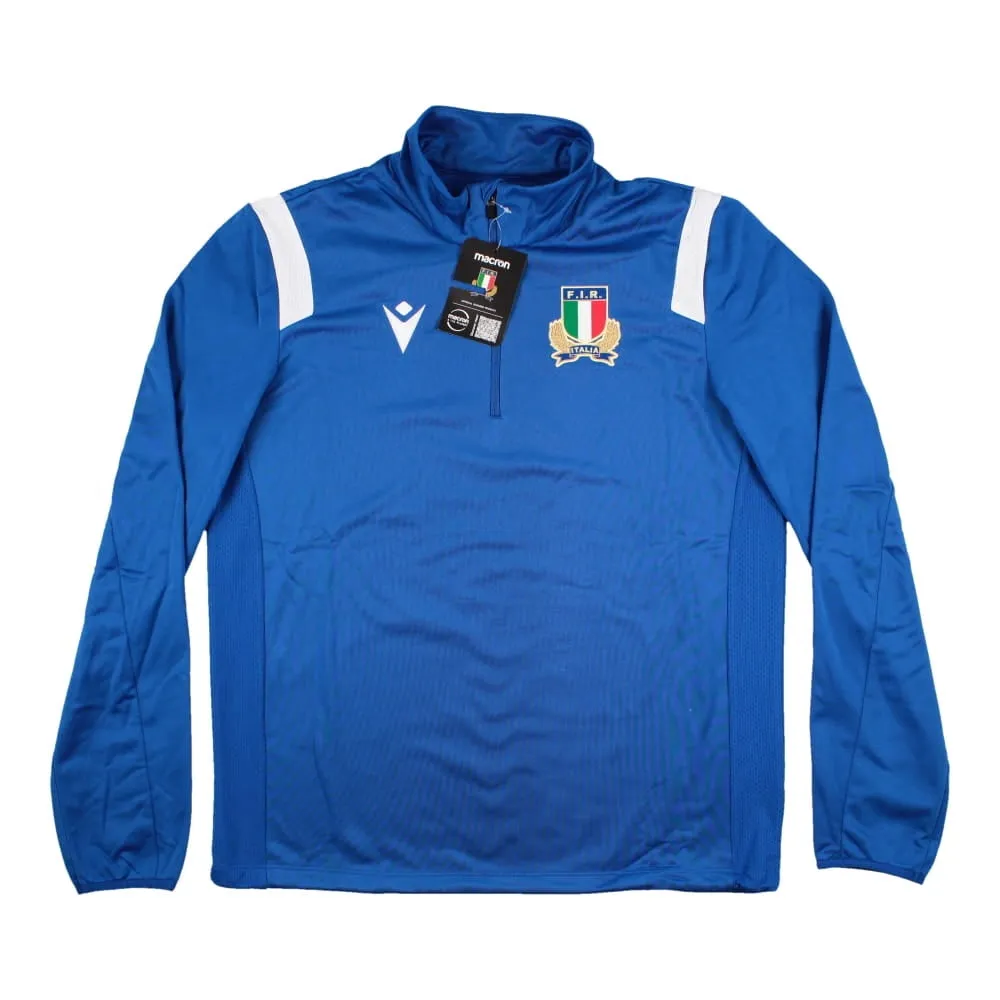 2022-2023 Italy Rugby Half Zip Training Top (Blue)