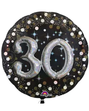 30th Sparkling Foil Multi Balloon 81cm