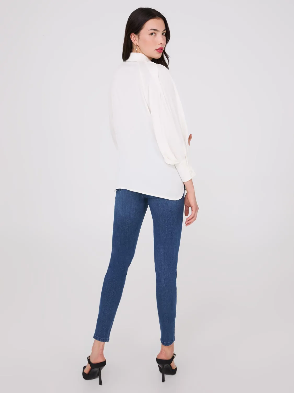 3/4 Dolman Sleeve Textured Blouse