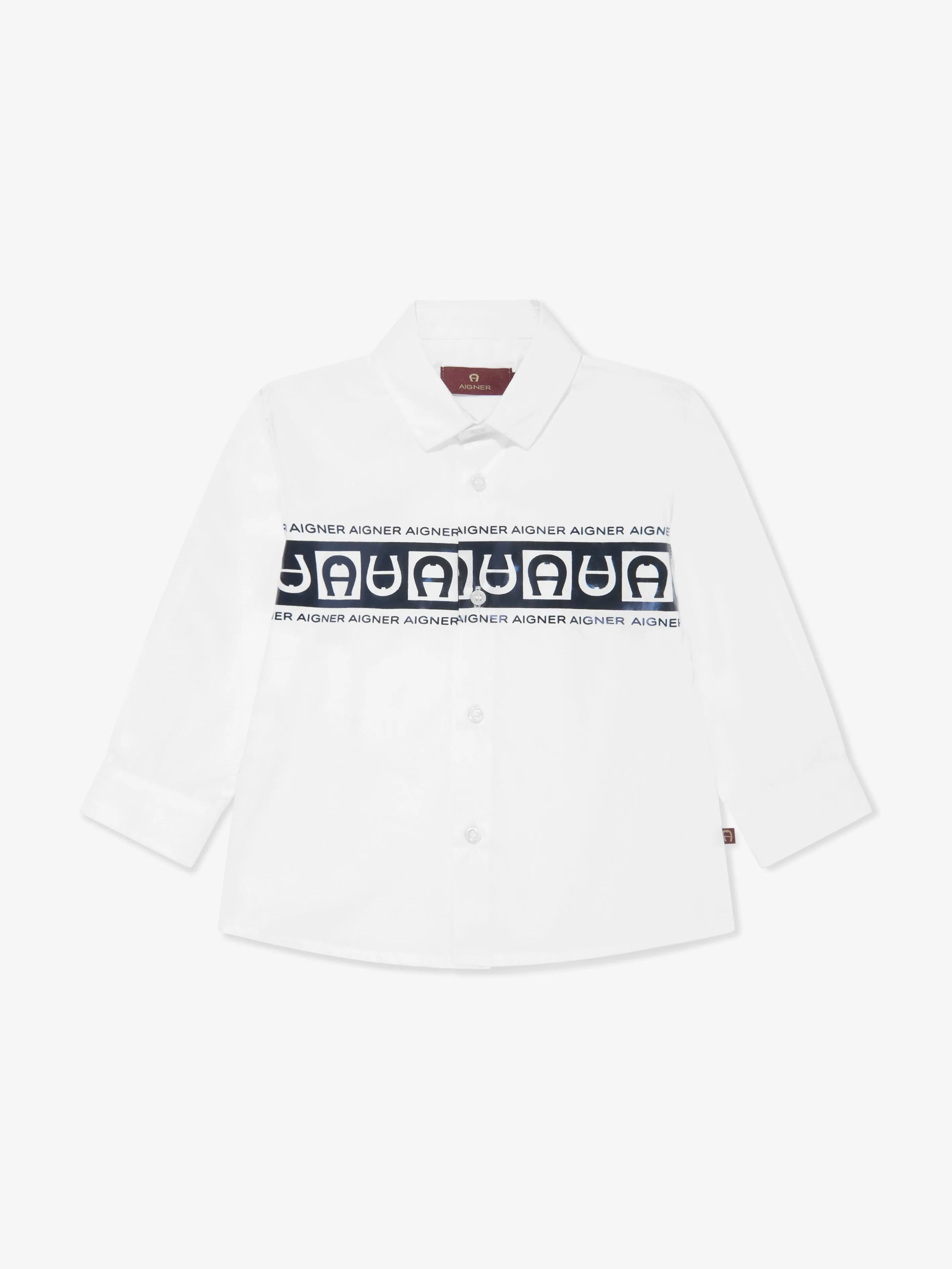 Aigner Baby Boys Logo Print Shirt in White