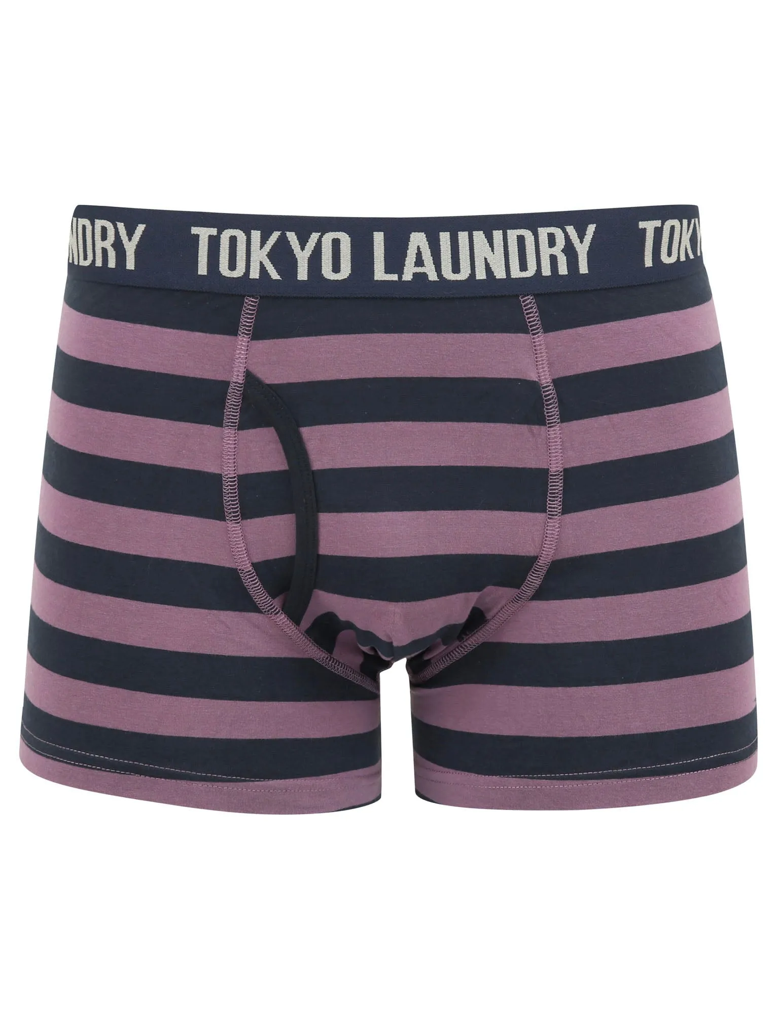 Alcott (2 Pack) Striped Boxer Shorts Set in Grape Jam / Navy Blazer - Tokyo Laundry