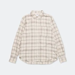 Algot Relaxed Textured Check Shirt - Oatmeal