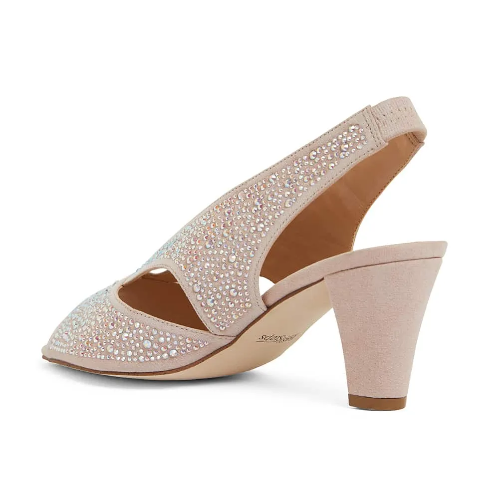 Angie Heel in Blush Fabric