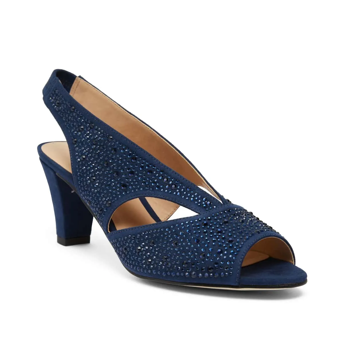 Angie Heel in Navy Sparkle