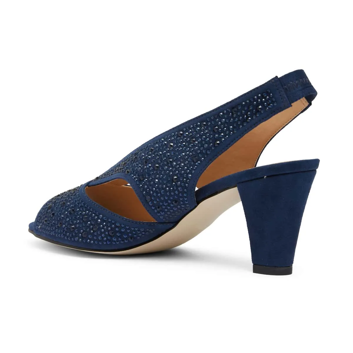 Angie Heel in Navy Sparkle