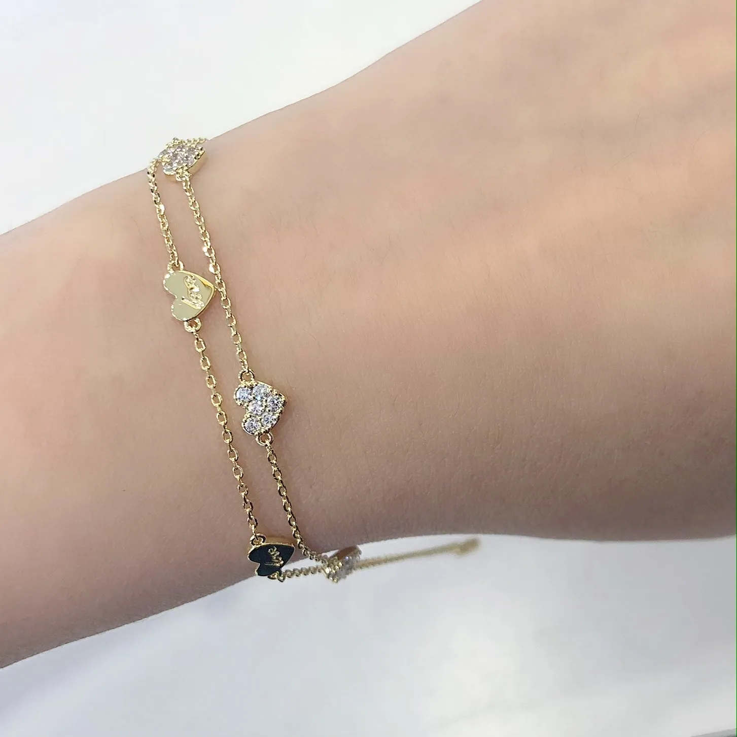 Audrey Timeless Mini-Hearts Layered Bracelet