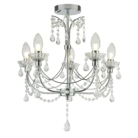 Autumn 5 Light Polished Chrome Bathroom Chandelier