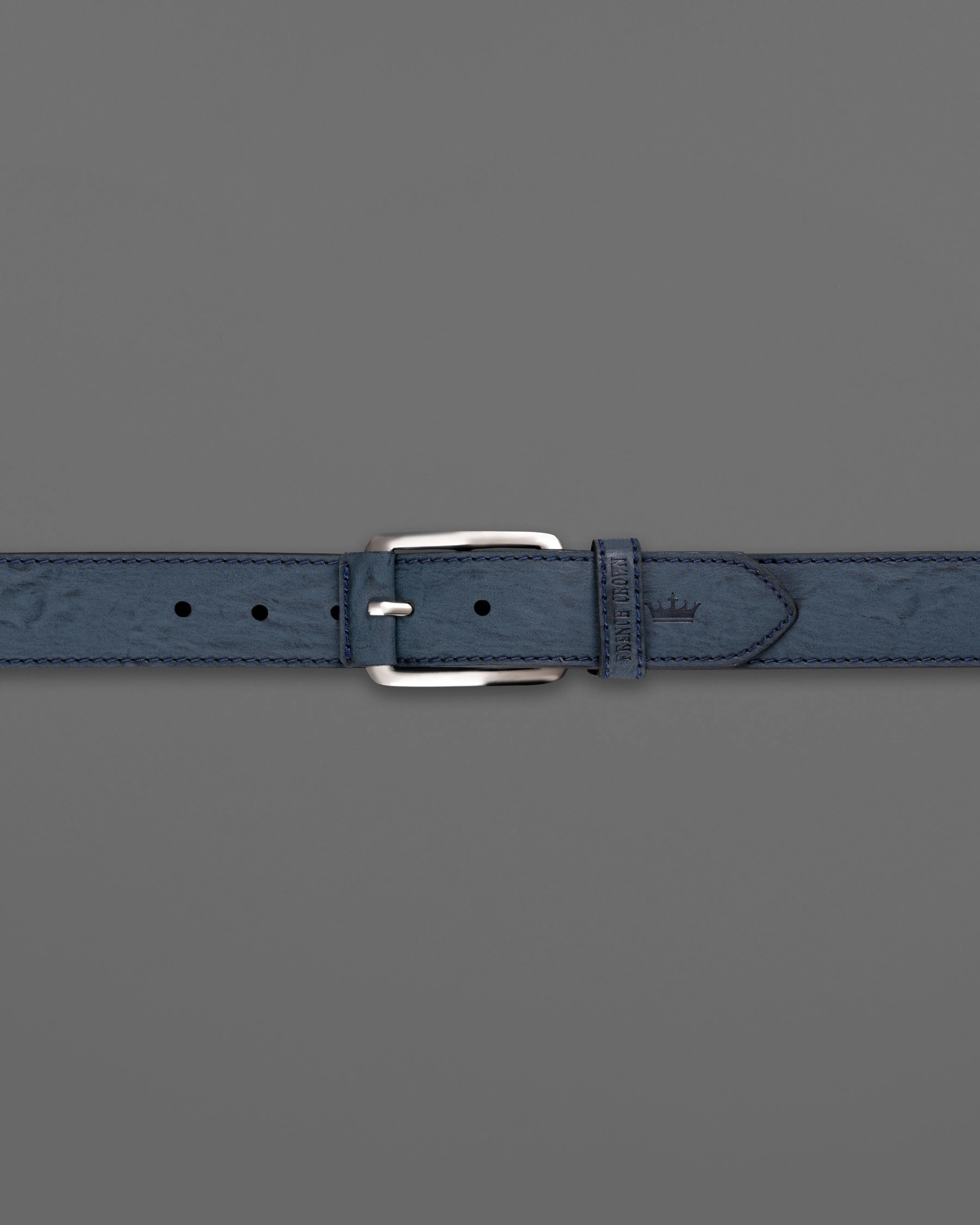 Blue with Metallic Buckle Leather Free Lightweight Handcrafted Belt