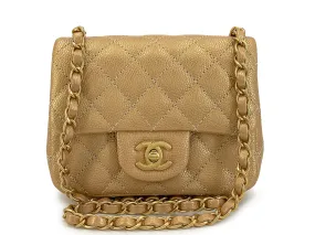 Chanel 2014 Gold Caviar Square Mini Flap Bag GHW 64P