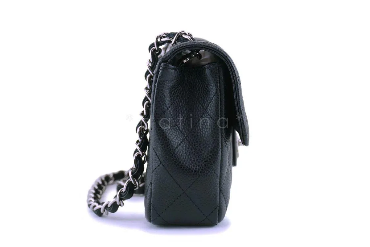 Chanel Black Caviar Classic East West Flap Bag SHW