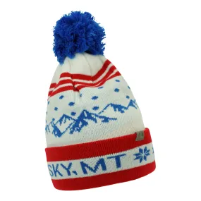 Cirque Mountain Big Sky MT Snowing Mountains Beanie