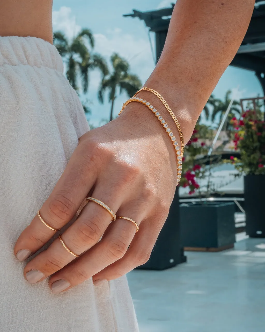 Delicate Chain & CZ Bracelet