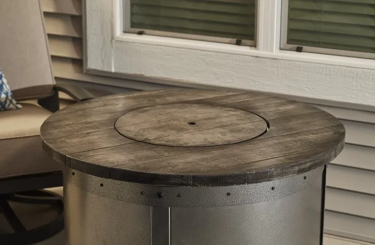 Edison Round Gas Fire Pit Table