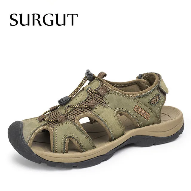 Genuine Leather Shoes Summer New Large Size Men's Sandals Men Sandals Fashion Sandals And Slippers Big Size 38-47