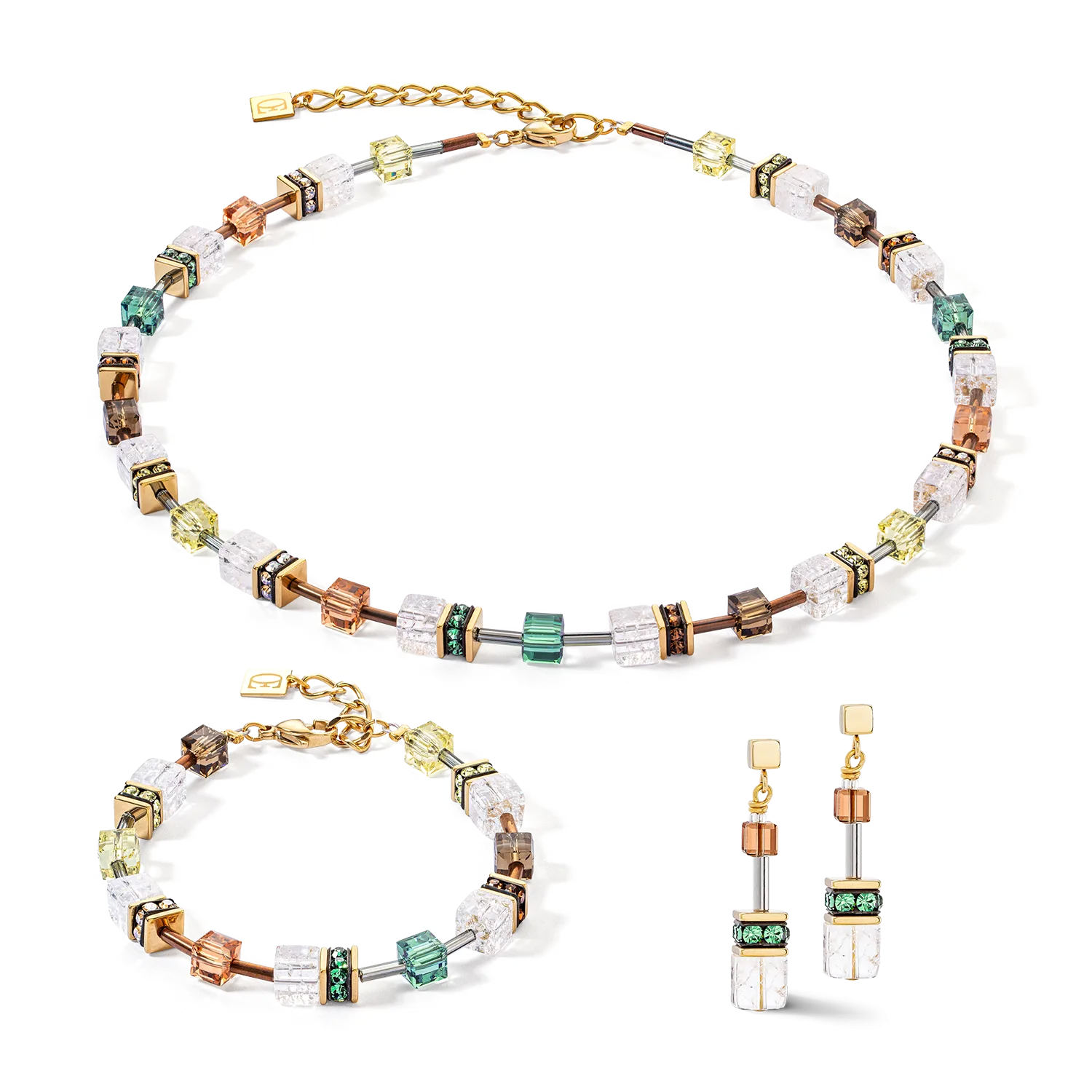 GeoCUBE® Iconic Nature necklace brown-white