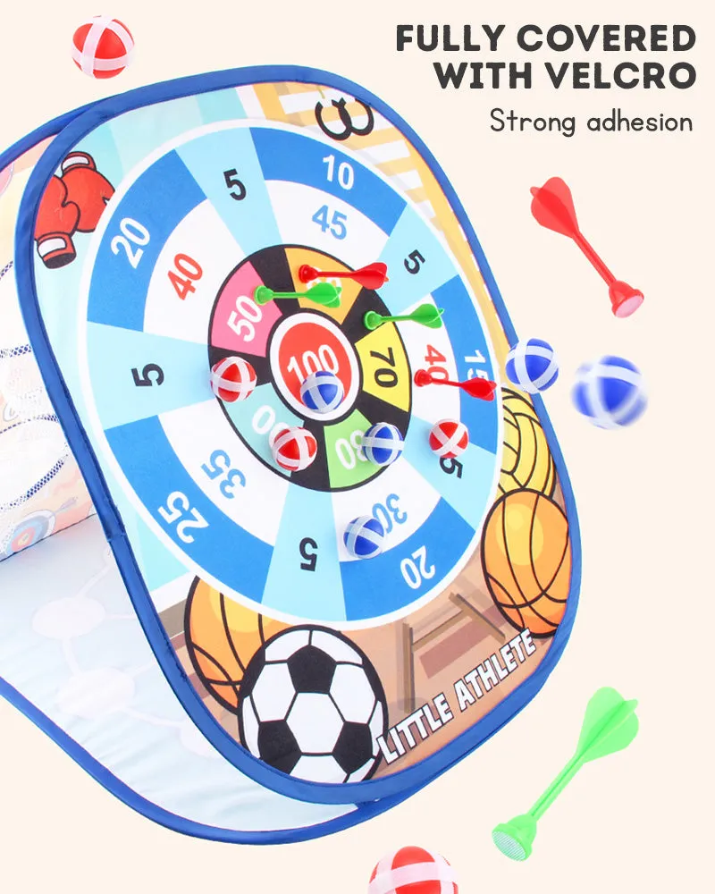 Kid's 3-in-1 Toss Bean Bags Game Foldable Bean Bag Board Cartoon Sticky Balls Dart Target