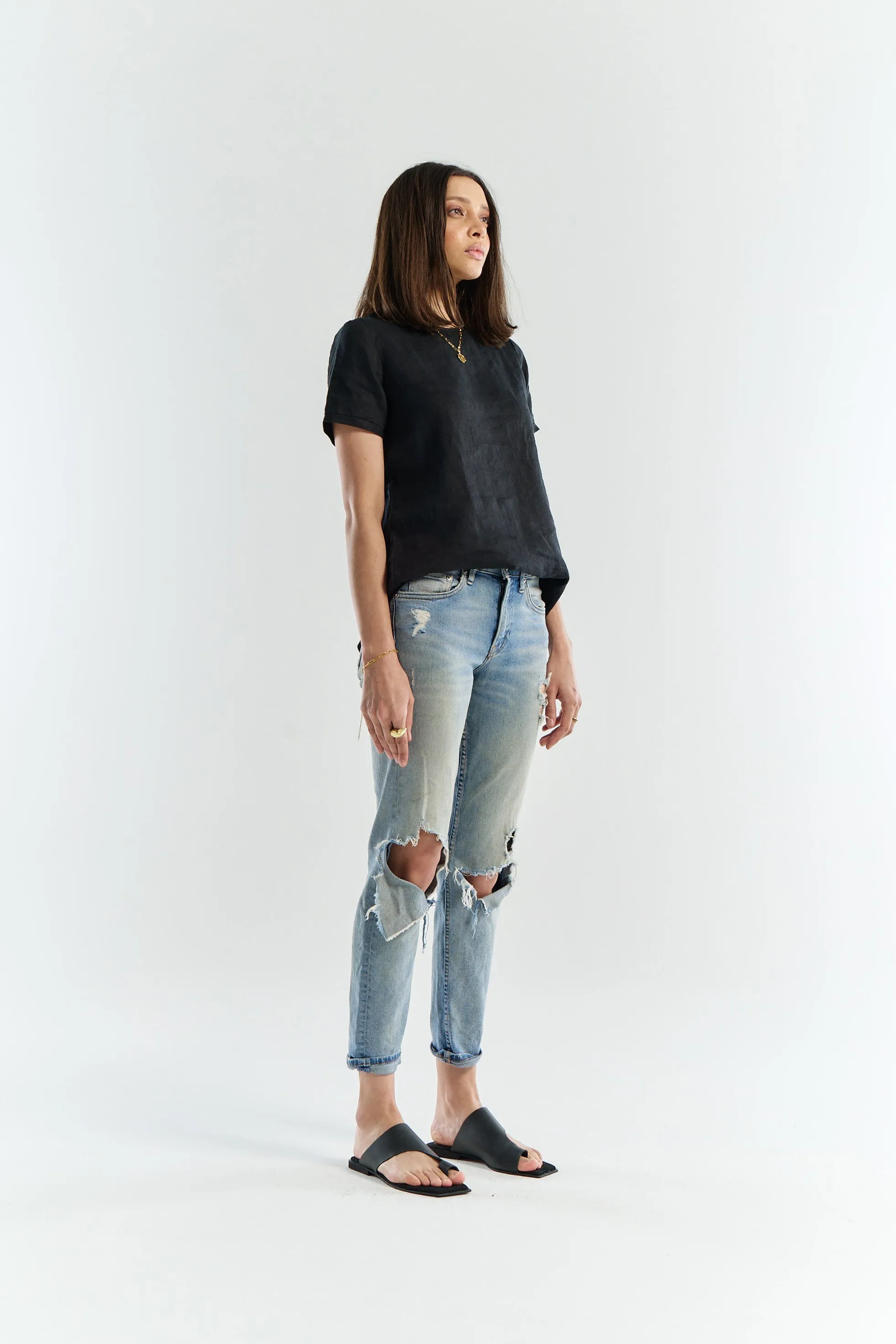 Linen Tee | Black