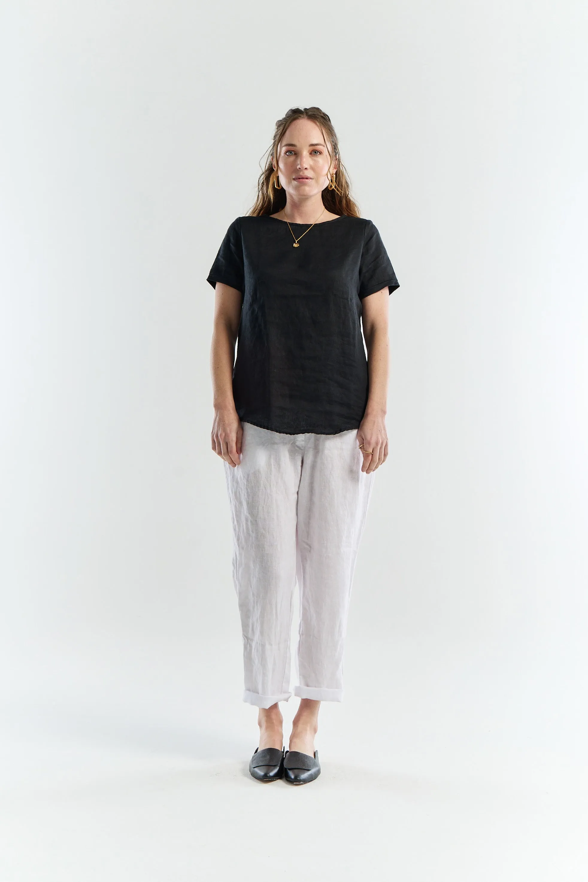 Linen Tee | Black