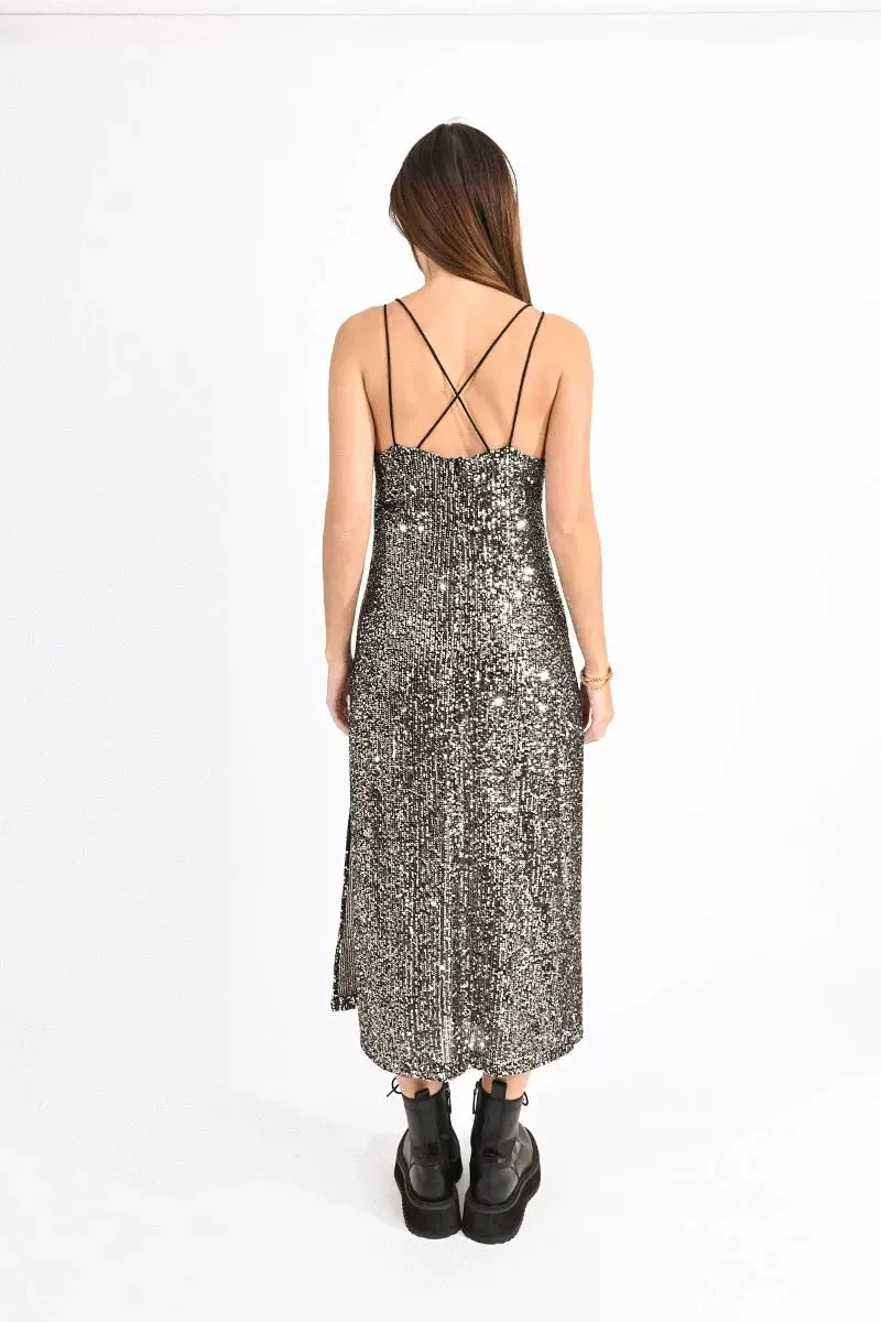 Molly Bracken Sequin Dress With Thin Straps