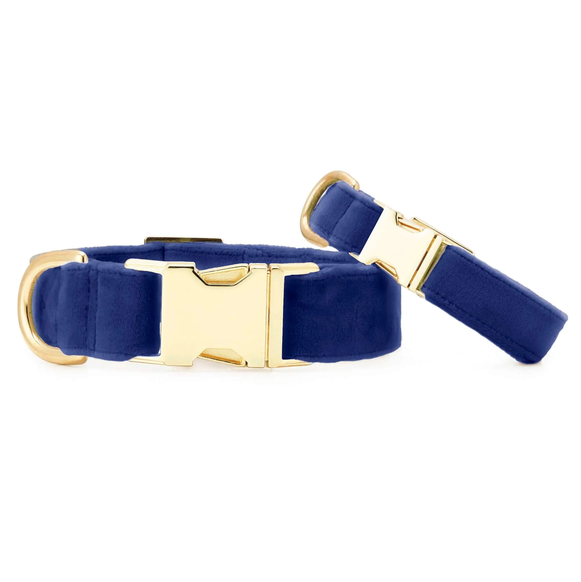 Navy Velvet Dog Collar