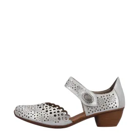 Rieker Women's Mirjam 53 Heeled Mary Jane in Silver