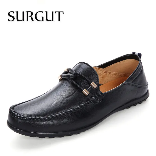 Soft Loafers For Men Casual Shoes Summer Breathable Luxury Brand Pu Flat Shoes Big Size 37-47