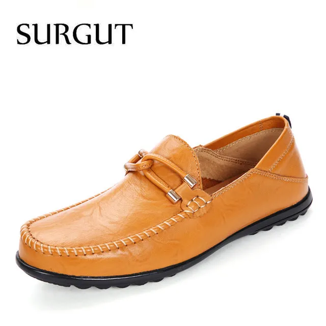 Soft Loafers For Men Casual Shoes Summer Breathable Luxury Brand Pu Flat Shoes Big Size 37-47