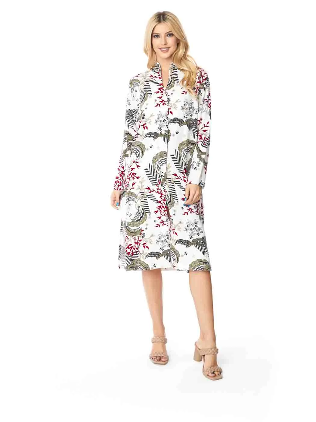 Tianello TENCEL™  print "Hana" Long "SELENA"  Duster Jacket