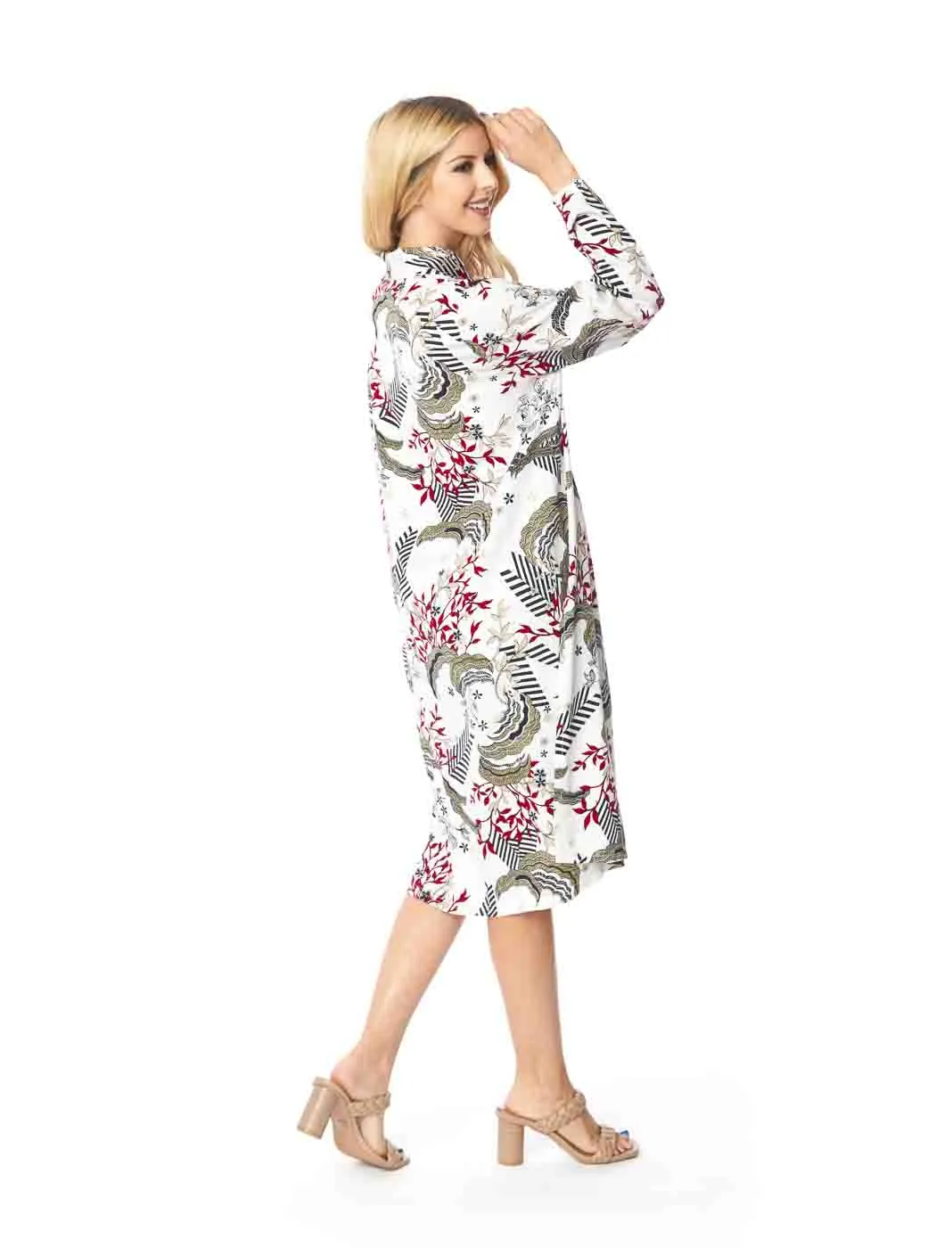 Tianello TENCEL™  print "Hana" Long "SELENA"  Duster Jacket