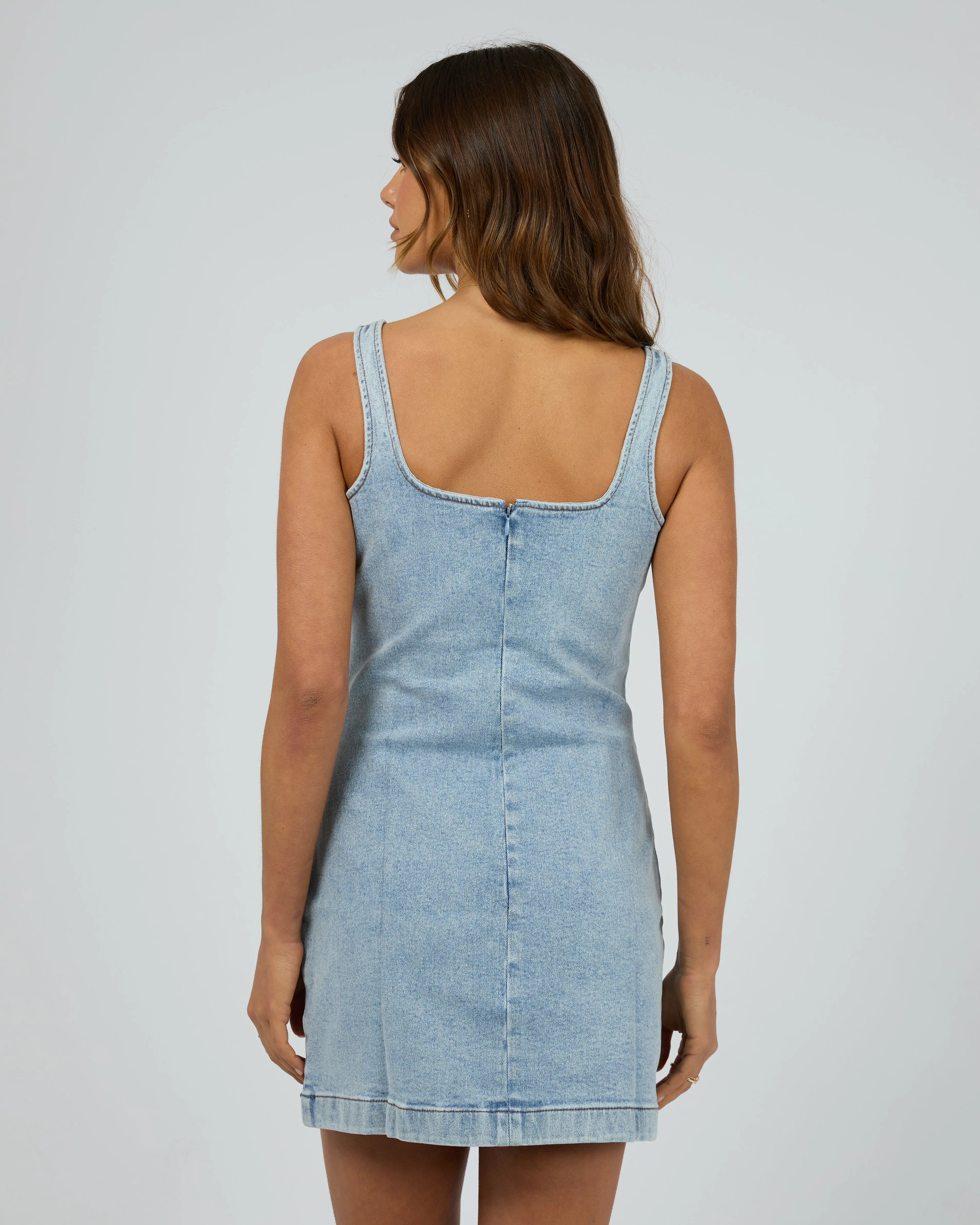 Twiggy Denim Dress Light Blue