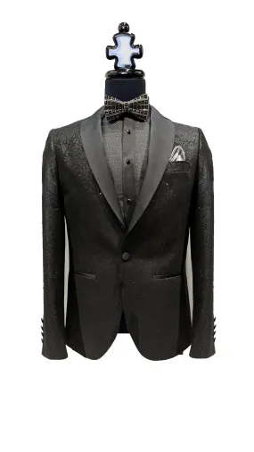 Vercini Black Sparkling Floral Tuxedo