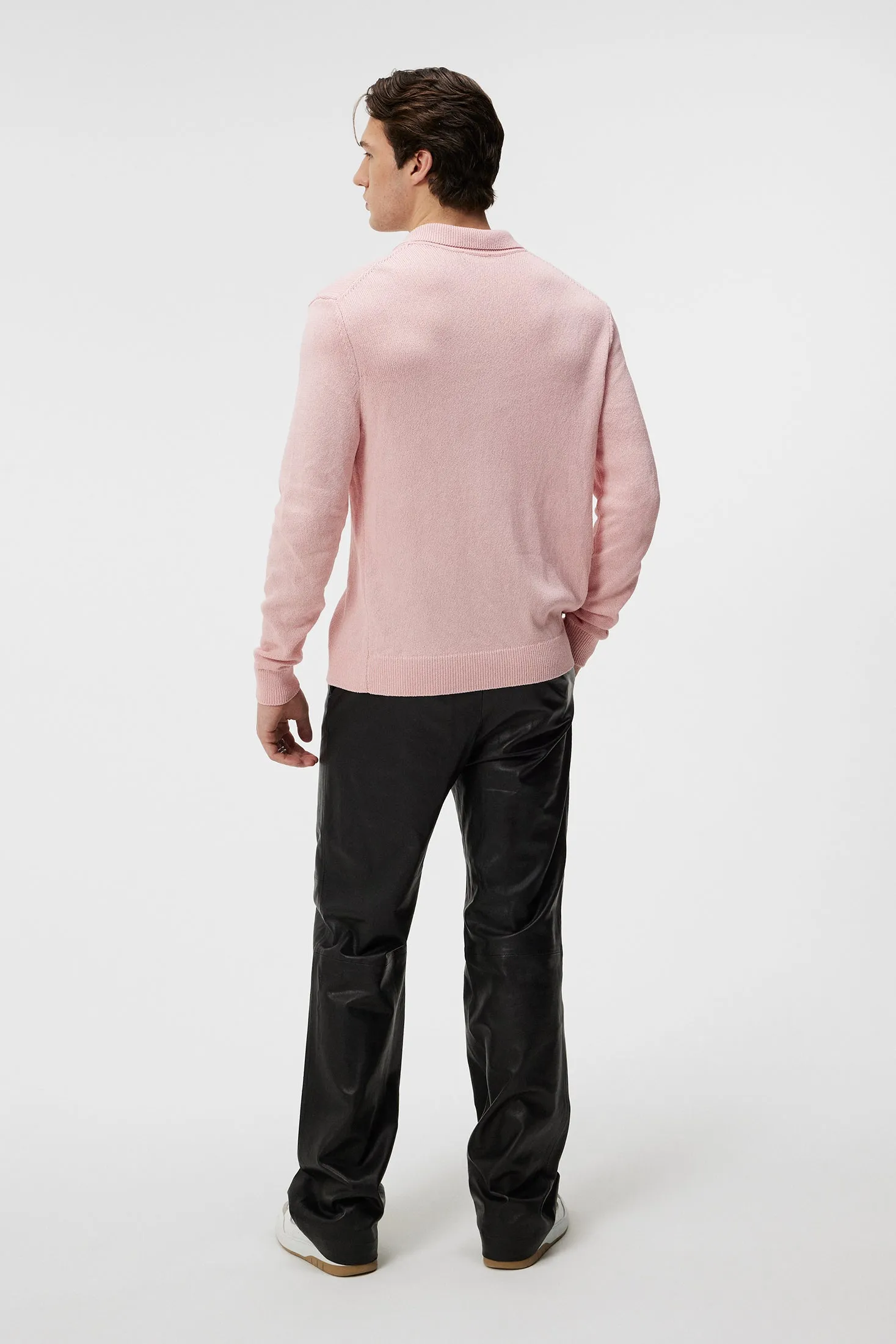 Willem Textured Knit Polo / Powder Pink